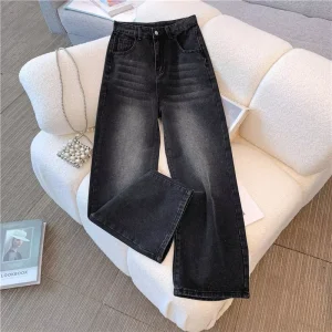 Cross border Jeans S-3XL Retro High Waist Straight Leg Women’s Asian Size Jeans