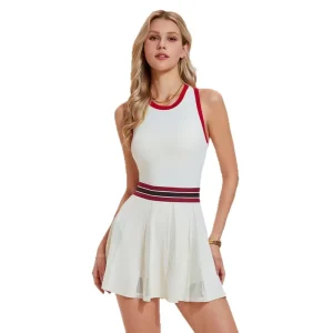 Cross border Law Net Grand Slam Sports Summer Nylon Striped Illusion Tennis Dress Women’s Anti Exposure Casual Slimming Skirt
