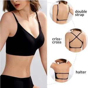 Cross border Seamless Solid Large Backless Underwear Women’s Thin U-shaped Beautiful Back Halter Invisible Multi-wear