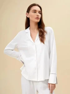 Custom Adult Open Crotch Luxury Long Sleeve Jersey Spring Autumn Women’s Organic Cotton Bamboo Loungewear Pajamas Set