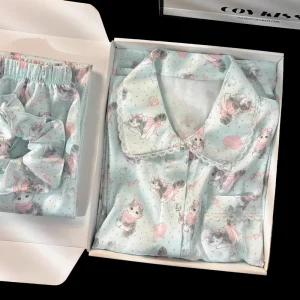 Custom Basic Regular Embroidered Satin Pajamas Set 2 Piece Women’s Silk Luxury Blank Pajamas Women Sleepwear Sets Satin Pajamas