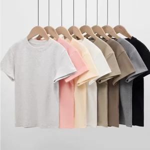 Custom Basics Baby Tees Women Cotton Spandex Slim Fit Tee T Shirt Girl Short Sleeve Cropped Women t Shirt