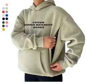 Custom Breast Feeding Tops Feeding Women’s Nursing Maternity Pullover Heavyweight Invisible Zipper Hoodies for Breastfeeding