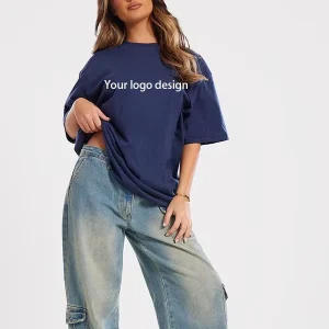 Custom Casual Regular Fit Women’s Silk Screen Printed Crew Neck Short Sleeve Eco-Friendly Breathable Cotton Blend T-Shirt