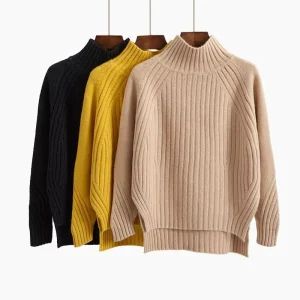 Custom Casual Winter Female Turtleneck Women Sweater Knitted Pullover for Women Knitwear