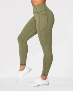 Custom Compression Tummy Control Compression Leggings Yoga Pants With Side Pockets Body Building Workout Clothing