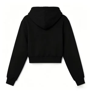Custom Cropped Zip up Women’s Hoodie Heavyweight Cotton Fleece Loose Drop Shoulder Autumn Winter Streetwear Casual Sports Hood