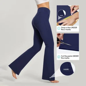 Custom Eco Friendly Recycled High Stretchy Pilates Gym Fitness Pants Quick Dry Breathable Scrunch Butt Flared Yoga Leggings
