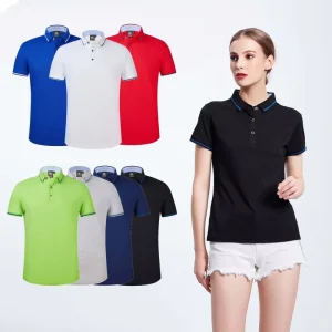 Custom Embroidery Cotton Polyester Women’s Golf Polo Shirt Custom Logo Knitted Polo T-Shirt