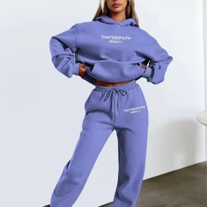 Custom Embroidery Printed Sweatshirt Cotton Plus Size Women’s Hoodies & Sweatshirts Hoodies and Sweat Pants Set
