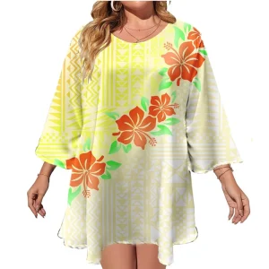 Custom Fashion Blouse Chiffon Tops and Blouses Samoa Tattoo Tribal Printed Polynesian Tapa Luxury Women’s Blouses & Shirts