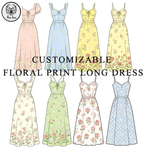 Custom Floral Print Maxi Dress Manufacturer for Women’s Summer Dresses, Private Label Support