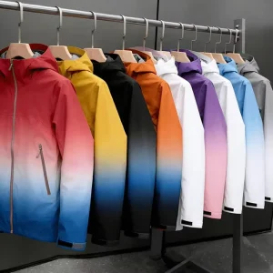 Custom Gradient Jacket Colors Men’s Waterproof Rain Proof Shell Travel Coat Windproof Breathable For Gradient Windbreaker