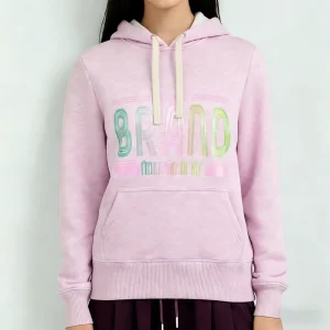 Custom Gradual Glitter Screen Printing Logo Women’s Vintage Lined Hoodie Winter Warm High Quality