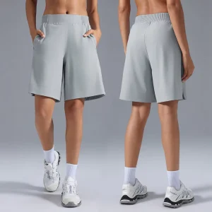 Custom Gym Shorts Lightweight Women’s Outdoor Running Cargo Shorts High Waist Casual Wide Leg Pants with Pockets