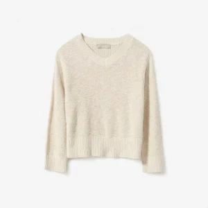 Custom Hemp Organic Cotton Knit Women’s Basic V Neck Long Sleeve Pullover Sweater