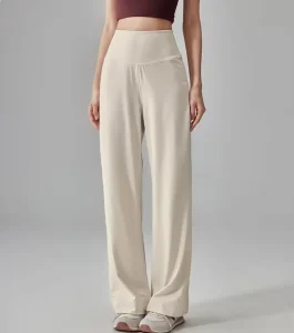 Custom High Elastic Waist Straight Leg Breathable Eco Friendly Casual Spring Sports Pants Women’s Quick Drying Loose Fit Full