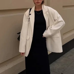 Custom High End Simple Elegant Solid Color Breathable Casual Linen Blazers Jackets Women’s Suits Blazer