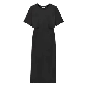 Custom High Quality Casual Elegant Women’s Knee-Length Natural Waist Cotton Crew Neck Hollow Breathable Dresses