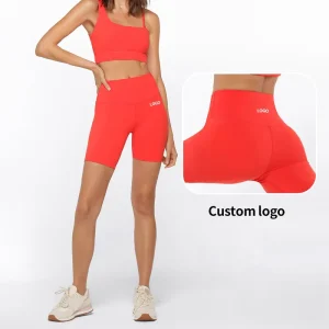 Custom High-Waisted Yoga and Fitness Shorts Women’s Sports Running Fitness Yoga and Cycling Shorts