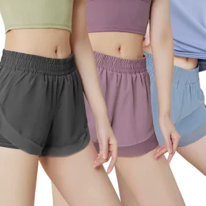 Custom High-waisted Casual Style Yoga Shorts Gauze Quick Drying Skirt for Women Running Double Layer Gym Sports Yoga Shorts