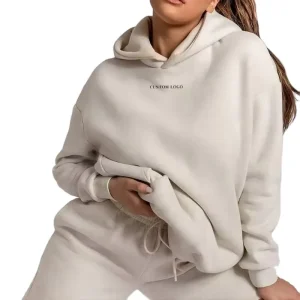 Custom Hoodies Plus Size Women’s Blank Embroidered Loose No Drawstring 100% Cotton Sweatshirts Women Oversized Hoodies