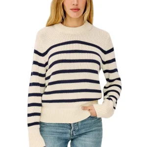 Custom Knitwear Manufacturer Sweater Casual Striped Extra Long Sleeve Pullover Knitted Crew Neck Women’s Sweater