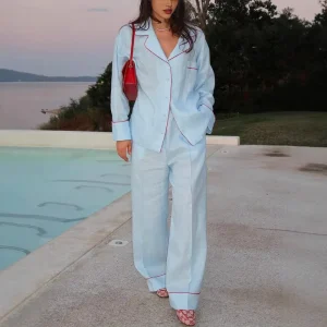 Custom Korean Style Women Pajamas Loungewear Set Smoother Hand Feel Women Loose Pajamas Sleepwear for Women