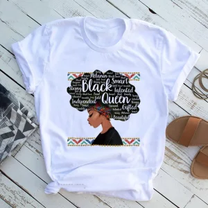 Custom LOGO White I’m a GoddessBeautiful African Lady Women T shirt Girl Sisters Black Lives Matter Funny 90S Print Tops Tee