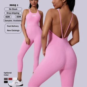 Custom LOGO Women’s Jumpsuits & Playsuits Fitness Clothing One Piece Yoga Leggings Jumpsuits Casual Bodysuit for Woman