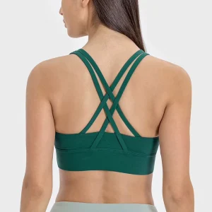 Custom LOGO Women’s Shockproof Push up Bra High Stretch Brushed Tight High Quality Beautiful Back Sports Bra