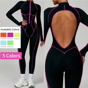 Custom LOGO Women’s Sports Bodysuit Jumpsuit Yoga Fitness Athletic Apparel One Piece Sports Legging Rompers