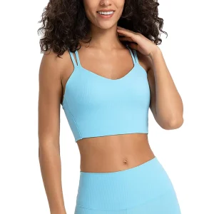 Custom Logo Fashion Women’s Open Back High Support Sports Fitness Yoga Bra Workout Tops Summer Running Wear