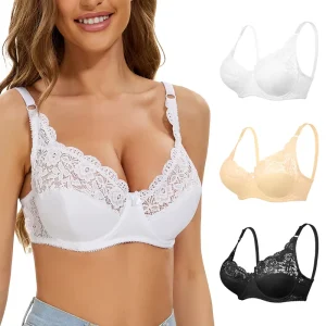 Custom Logo Floral Ladies Bralette Adjustable Push Up Plus Size Women Lace Underwire Bra