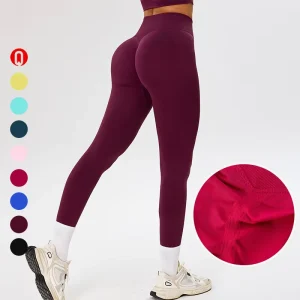 Custom Logo Gym Fitness Workout Butt Lifting Shapewear Leggings High Waist Seamless Scrunch Butt Leggings Women Oem