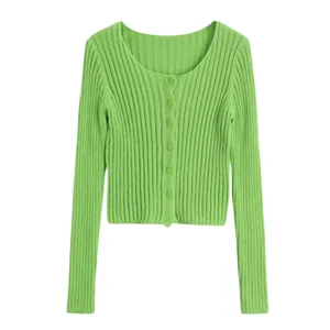 Custom Logo OEM & ODM Plus Size Autumn Women’s Cardigan Knitted Sweater