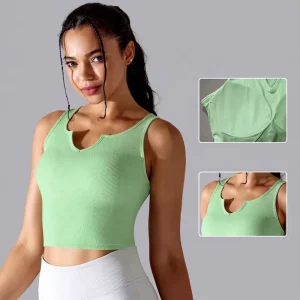 Custom Logo Summer Ladies Vest White Nylon Ribbed Women’s Crop Tank Top Womens Crop Tank Tops Sleeveless Racerback Crop Top