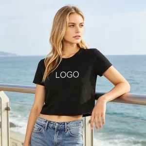 Custom Logo Summer Loose Fit T-Shirt Solid Crew Neck Quick Dry Top Basic Short Sleeve Women’s