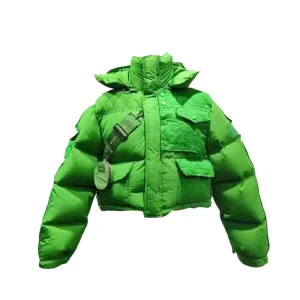 Custom Logo Winter Puffer Jacket for Ladies Cropped Coat Streetwear