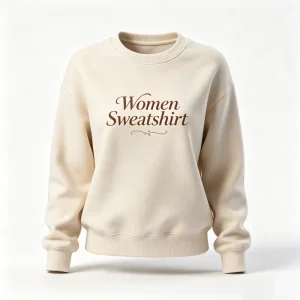 Custom Logo Women Heavyweight Cotton Crew Neck Hoodie Sweatshirt Winter Warm Knitted Tops