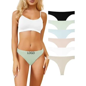 Custom Logo Women Seamless Low Rise Panties Plus Size T back Women Modal Cotton Thong Panties