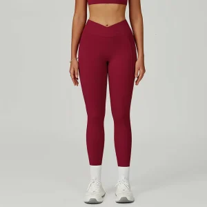 Custom Logo Women’s High Waist Gym Pants Slim Scrunch Butt Bound Feet Sports Leggings Nude Hip Lift Feeling Cross Yoga