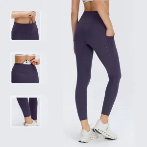 Custom Logo Women’s High Waisted Yoga Leggings Workout Pants Tummy Control For Gym Running With Pocket