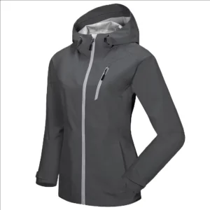Custom Logo Women’s Lightweight Softshell Long Sleeve Jacket Windproof Waterproof Stand Collar for Travelling