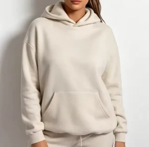 Custom Logo Women’s Plain Embroidered Breathable Winter Loose 100% Cotton Sweatshirts Oversized Knitted Hoodies