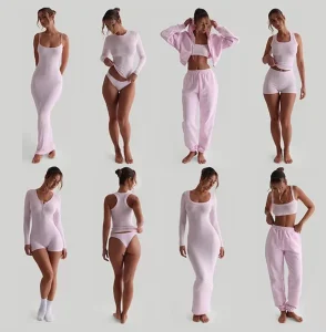 Custom Lounge Wear Womens Basic TShirt Tank Tops and Shorts Comfy Cotton Ribbed Jersey Pink Two Piece Loungewear Women’s Sets