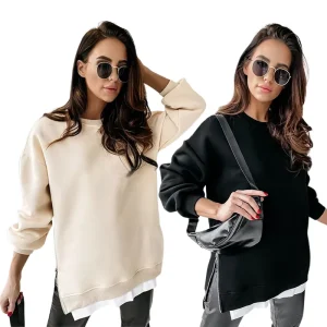 Custom Made Women’s Printed Casual Hoodies with Front Logo Fleece Sweatshirts for Spring Garments