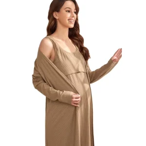 Custom Maternity Wear Dresses Breastfeeding Nursing Rib Tank Top Pregnancy Gowns Women Maternity Clothes Robe Dress