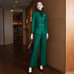 Custom New Arrivals Ladies Elegant Solid Color Suits Set for Women Blazer and Pants Set Business Suits for Women