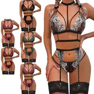 Custom New Women’s 4 Piece Transparent Underwear and Bra With Removable Strappy Plus Size Lingerie for Women